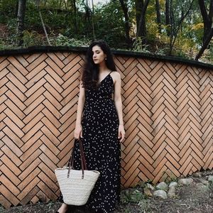 NWT Zara Flowy Polka Dot Maxi Dress - 2180/224